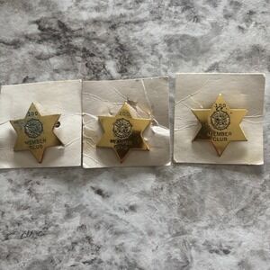 3 American Legion 100 Member Club Badge Star Veteran Vintage Button Pin Pinback